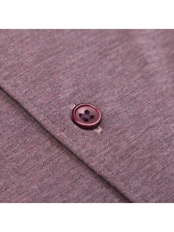 Germirli Claret Red Melange Albini Active 4Flex Soft Collar Slim Fit Shirt - 3