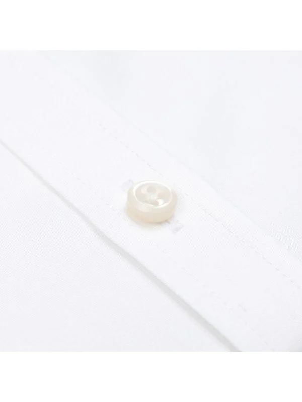 Germirli Exclusive White Satin Textured Tailor Fit Classic Collar Cotton Shirt - 3