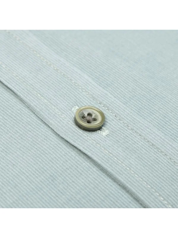 Germirli Green Thin Velvet Albini Button-down Collar Tailor Fit Pure Cotton Shirt - 3