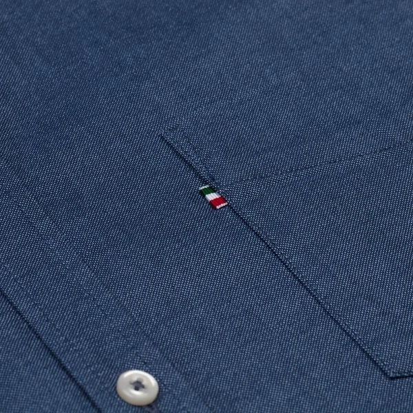 Germirli Indigo Blue Button-Down Collar Pocket Tailor Fit Sport Oxford Men's Shirt - 4