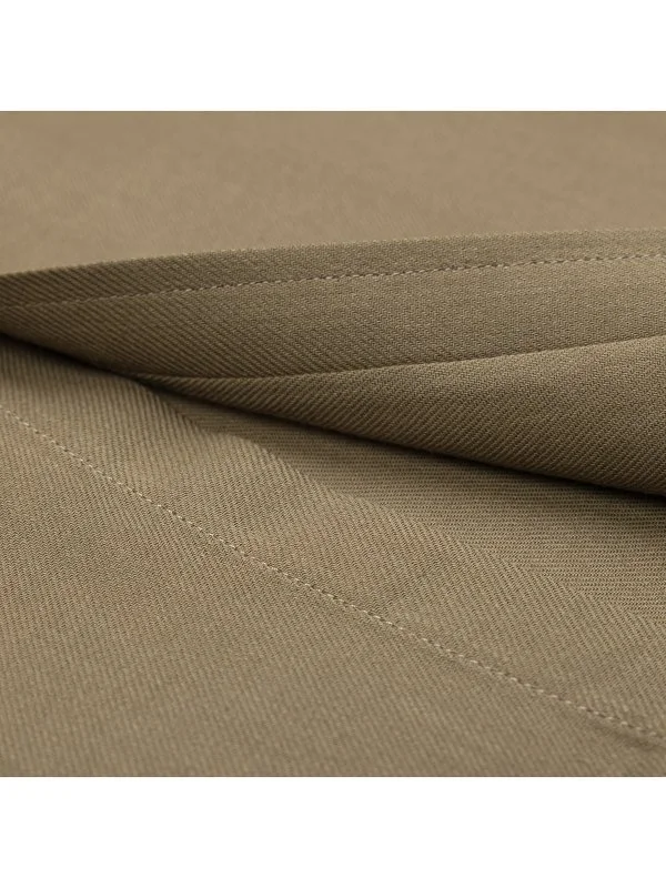Germirli Khaki Twill Texture Soft Collar Tailor Fit Cotton Wool Shirt - 4
