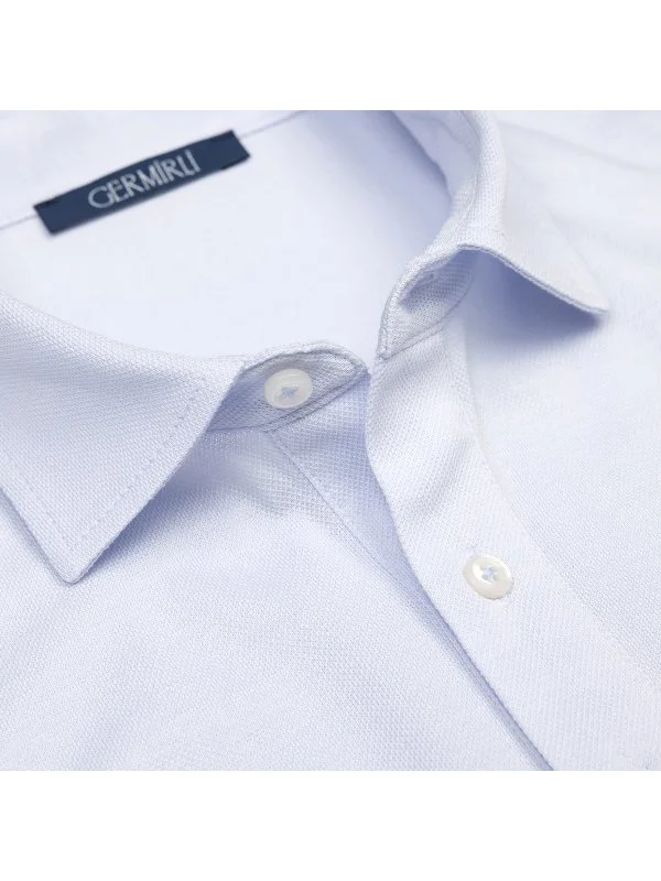 Germirli Lilac Piquet Shirt Collar Regular Fit Mercerized T-Shirt - 2