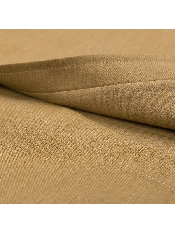 Germirli Mustard Twill Texture Soft Collar Tailor Fit Cotton Shirt - 4