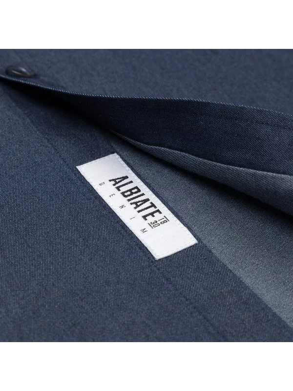 Germirli Navy Blue Pocket Button-down Collar Tailor Fit Exclusive Denim Shirt - 4