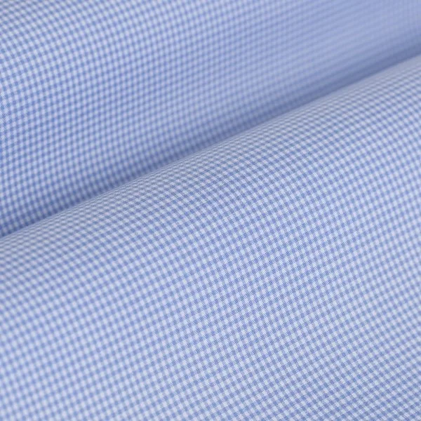 Non Iron Light Blue Checkered Button-Down Collar Tailor Fit Shirt with Germirli - 3