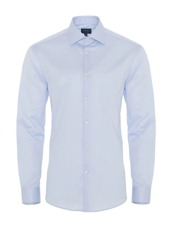 Germirli Non Iron Light Blue Twill Tailor Fit Shirt - 1