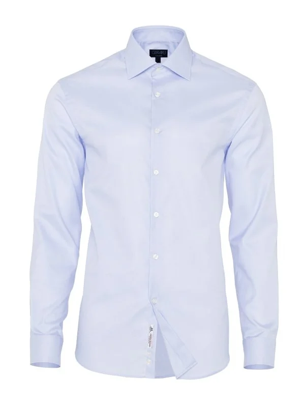 Non Iron Oxford Blue Classic Collar Tailor Fit Journey Shirt with Germirli - 1