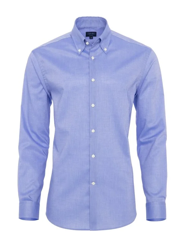 Germirli Non Iron Dark Blue Oxford Button-down Collar Tailor Fit Shirt - 1