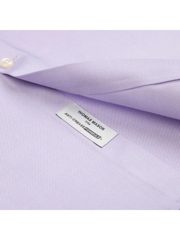 Germirli Non Iron Oxford Lilac Classic Collar Tailor Fit Thomas Mason Journey Shirt - 4
