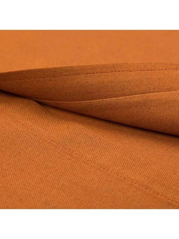 Orange Twill Texture Soft Collar Tailor Fit Cotton Wool Shirt with Germirli - 4