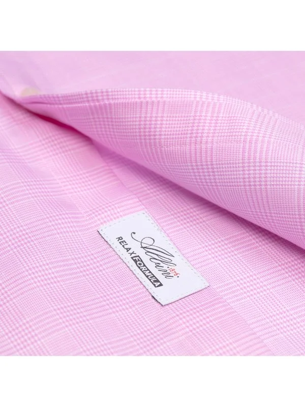 Pink Checkered Button-Down Collar Tailor Fit Exclusive Shirt with Germirli - 4