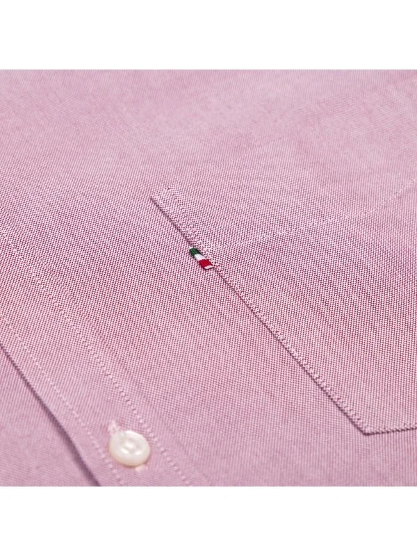 Germirli Red Button-down Collar Pocket Tailor Fit Sport Oxford Men's Shirt - 4