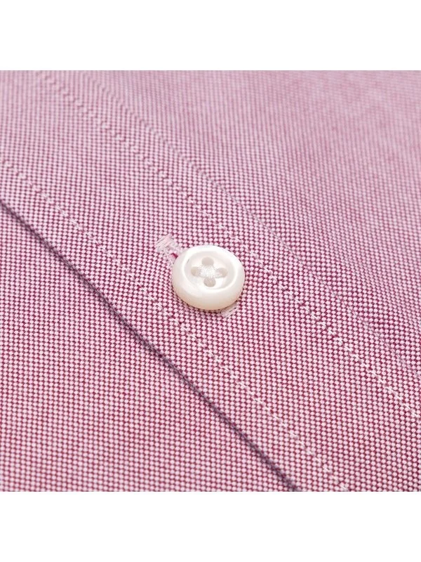 Germirli Red Button-down Collar Pocket Tailor Fit Sport Oxford Men's Shirt - 3