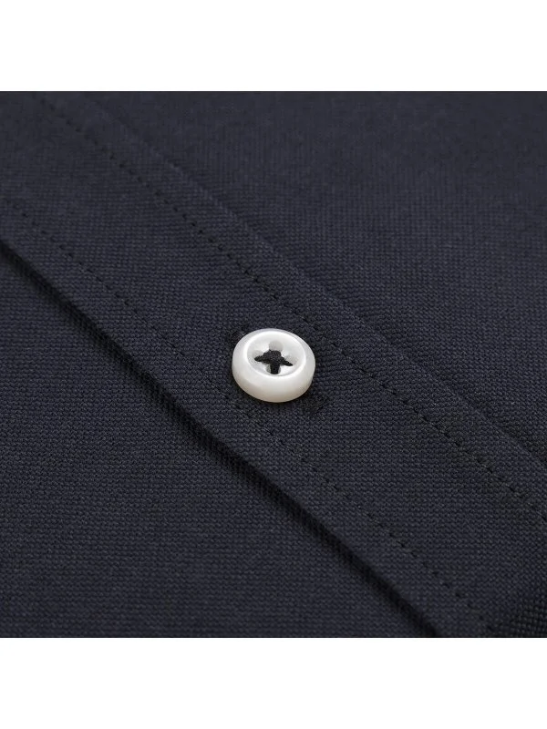 Germirli Sport Oxford Hidden Button Collar Black Utilty Flap Pocket Cotton Shirt - 3