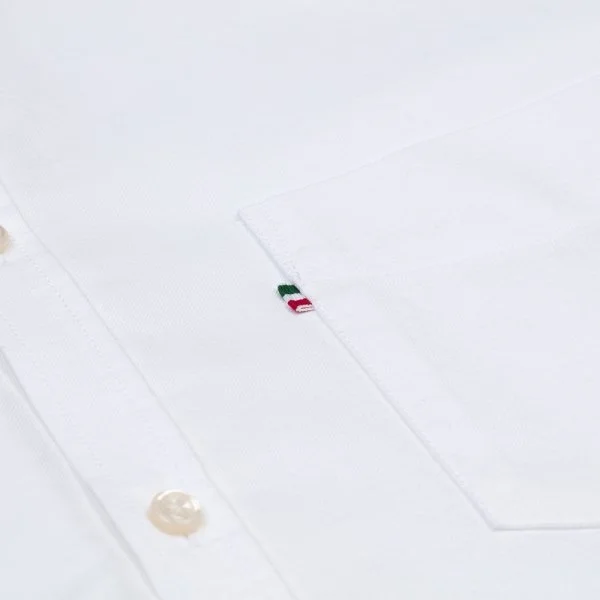 Germirli White Button-Down Collar Pocket Tailor Fit Oxford Men's Sport Shirt - 4