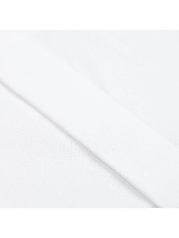 Germirli White Poplin Textured Classic Collar Tailor Fit Hidden Placket Cotton Elastane Shirt - 3