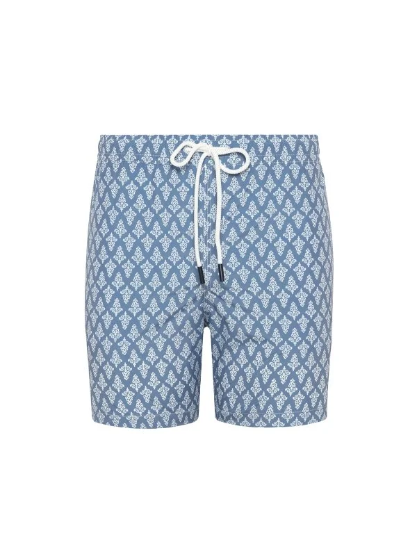Gran Sasso Blue Leaf Patterned Micro Fiber Recyled Swimsuit - 1