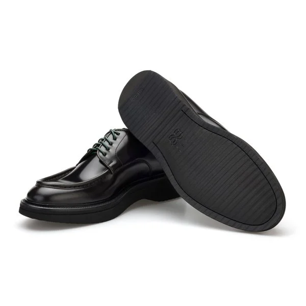 Green George Bitter Brown Leather Lace-Up Live Tech Sole Italian Shoes - 3