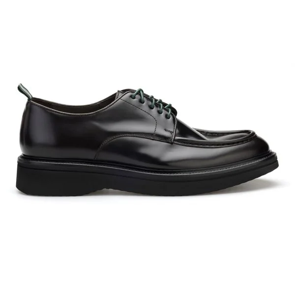 Green George Bitter Brown Leather Lace-Up Live Tech Sole Italian Shoes - 4