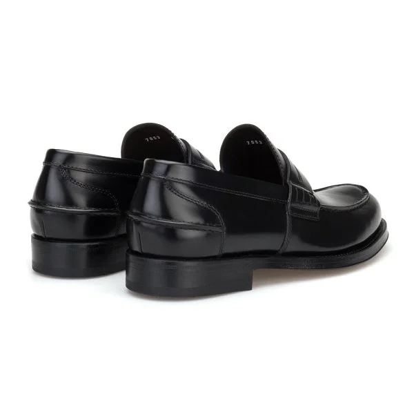 Green George Black Leather Leather Sole Loafer Italian Shoes - 4