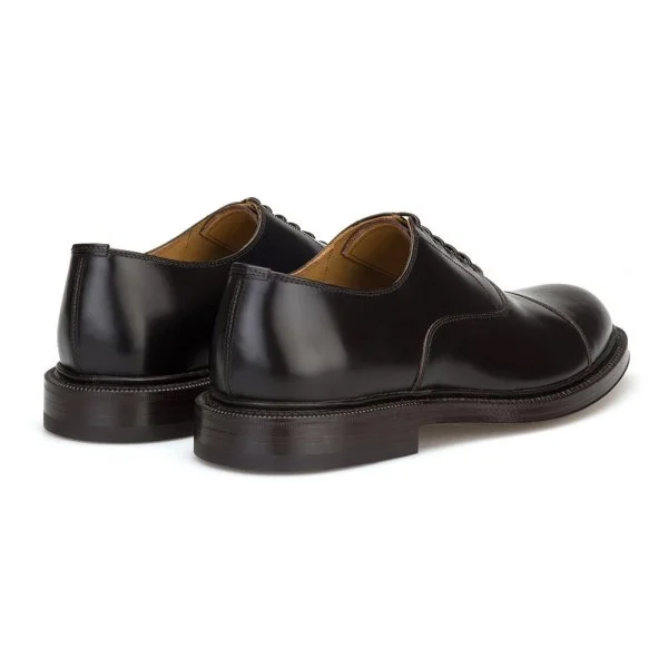 Green George Brown Leather Leather Sole Lace-Up Oxford Italian Shoes - 4