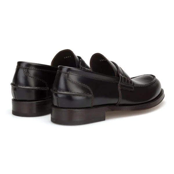 Green George Brown Leather Leather Sole Loafer Italian Shoes - 4