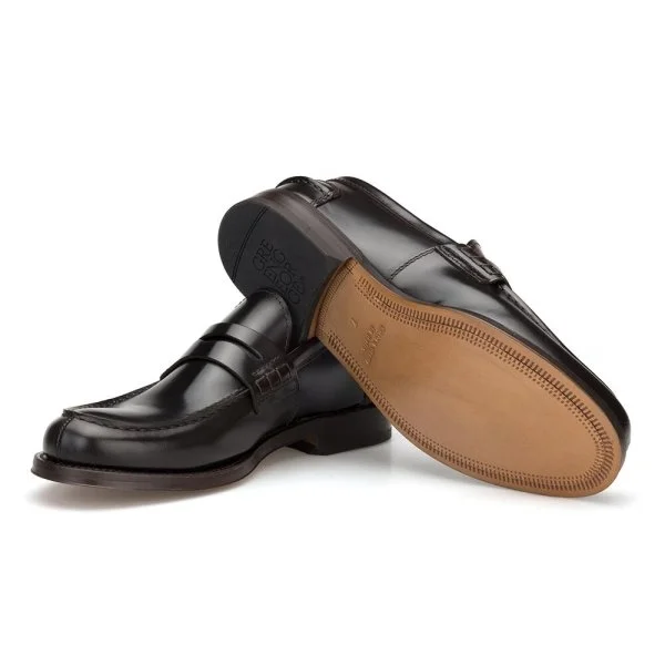 Green George Brown Leather Leather Sole Loafer Italian Shoes - 5