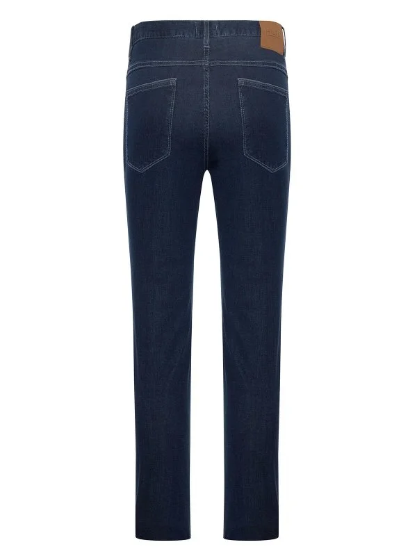 Hiltl 5 Pocket Slim Indigo Navy Blue Fit Cotton Elastane Denim Trousers - 3