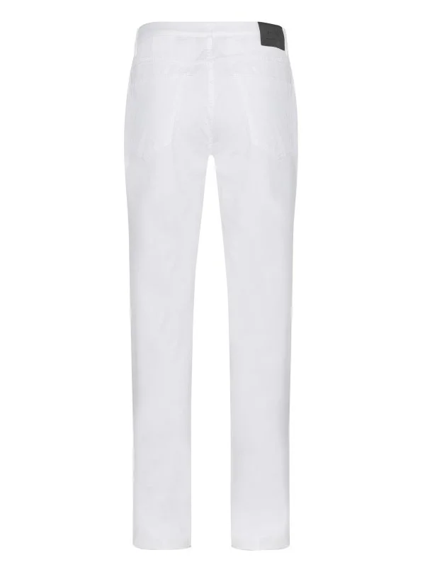 Hiltl 5 Pocket White Cotton Elastane Regular Fit Trousers - 2