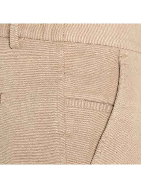 Hiltl Beige Comfort Germirli Elastic Waist Back Slim Fit Cotton Chino Trousers - 2