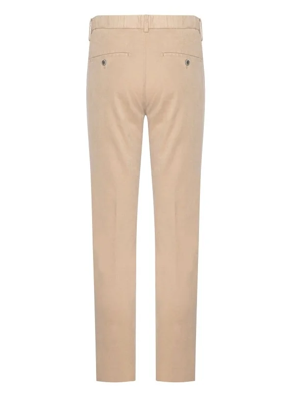 Hiltl Beige Comfort Germirli Elastic Waist Back Slim Fit Cotton Chino Trousers - 3