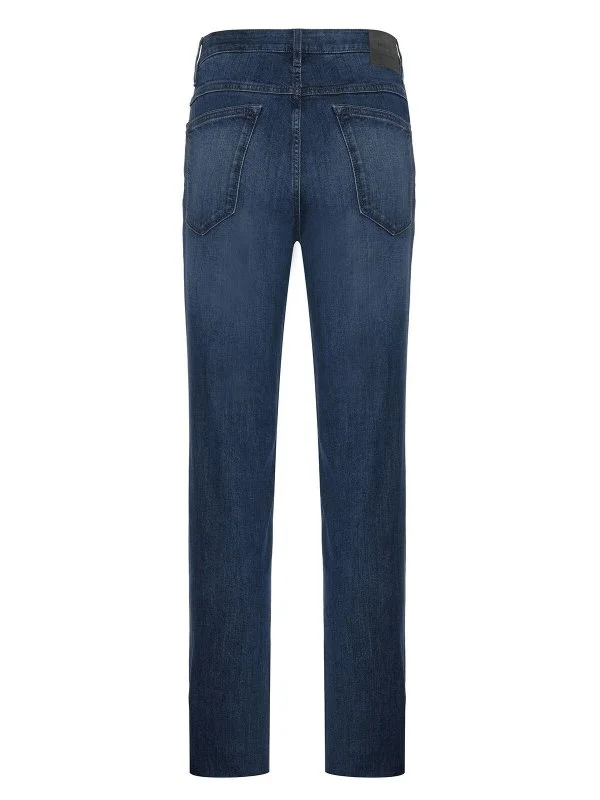 Hiltl Blue Washed Cotton Elastane 5 Pocket Regular Fit Denim Men's Trousers - 3