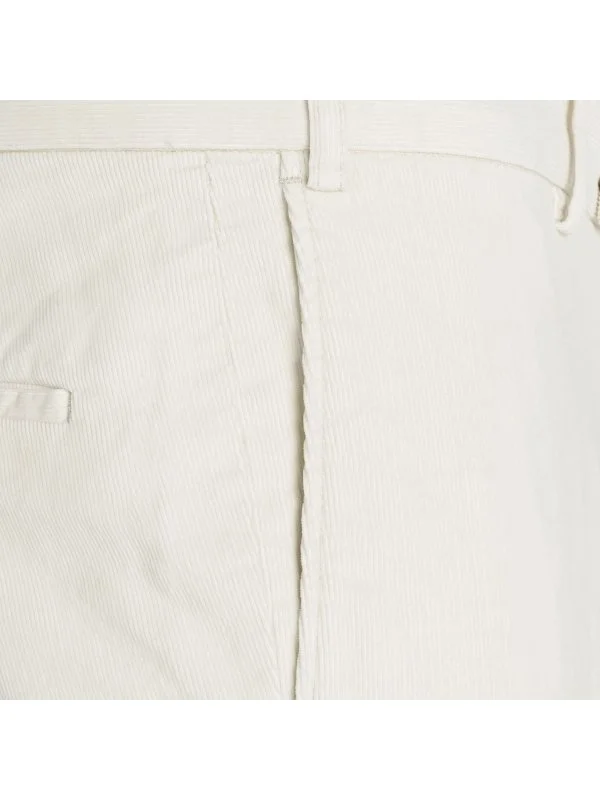 Hiltl Bone Color Supima Cotton Slim Fit Thin Corduroy Chino Pants - 2