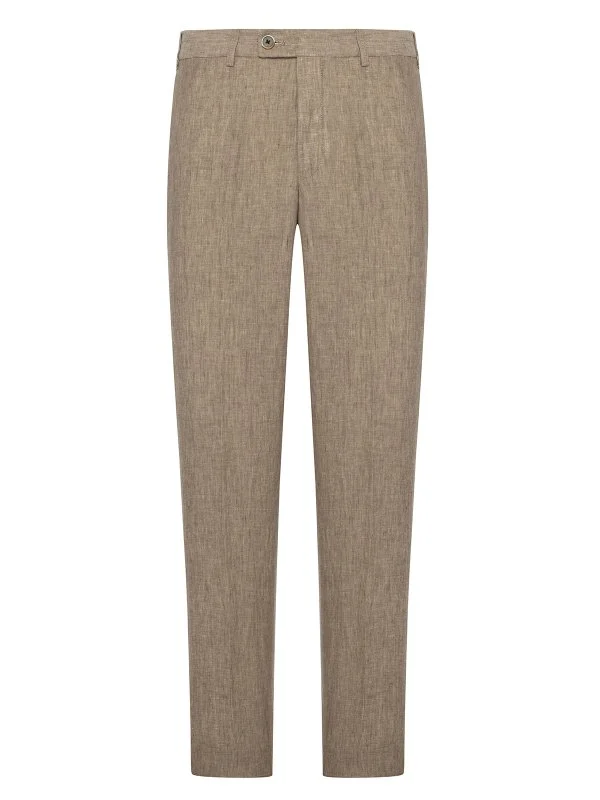Hiltl Chino Sand Beige Pure Linen Regular Fit Trousers - 1