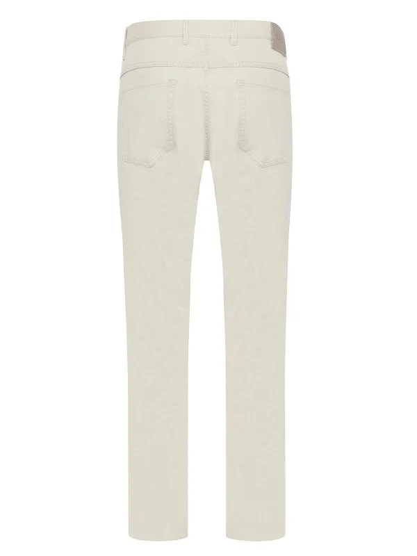 Hiltl Ecru 5 Pocket Textured Cotton Elastane Slim Fit Trousers - 3