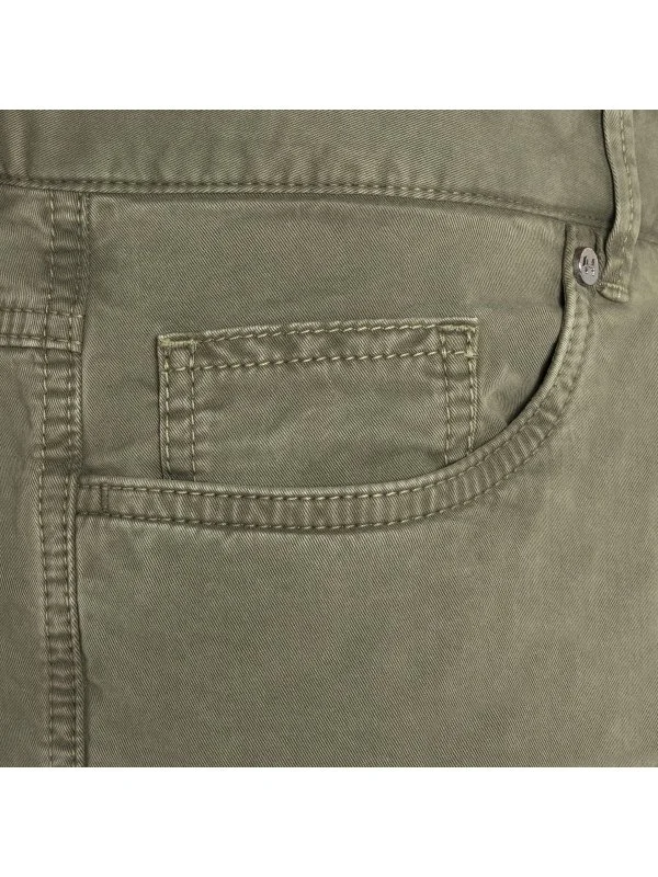 Hiltl Green 5 Pocket Washed Slim Fit Cotton Trousers - 2