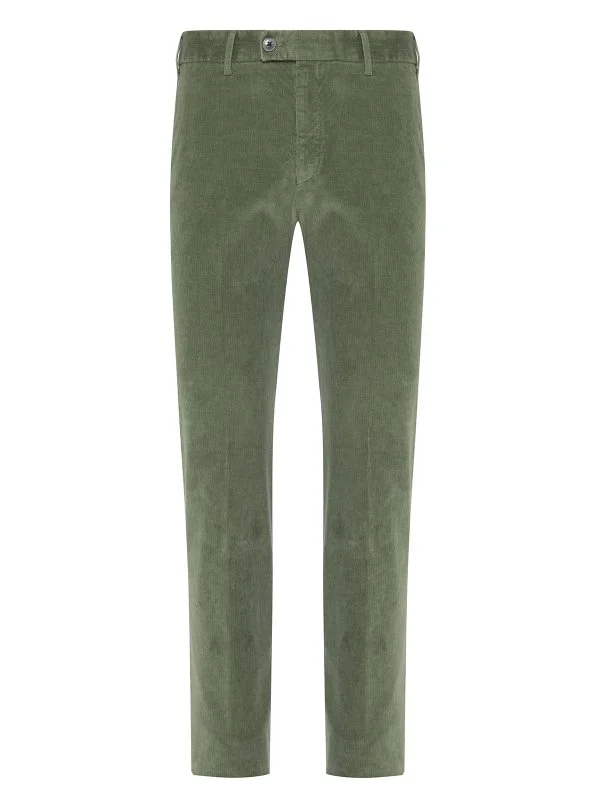 Hiltl Green Supima Cotton Slim Fit Thin Corduroy Chino Pants - 1