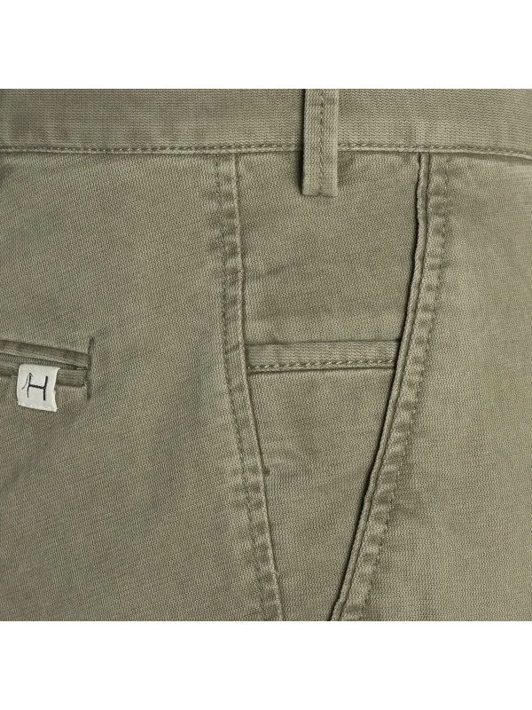 Hiltl Green Textured Cotton Elastane Slim Fit Chino Men's Trousers - 2