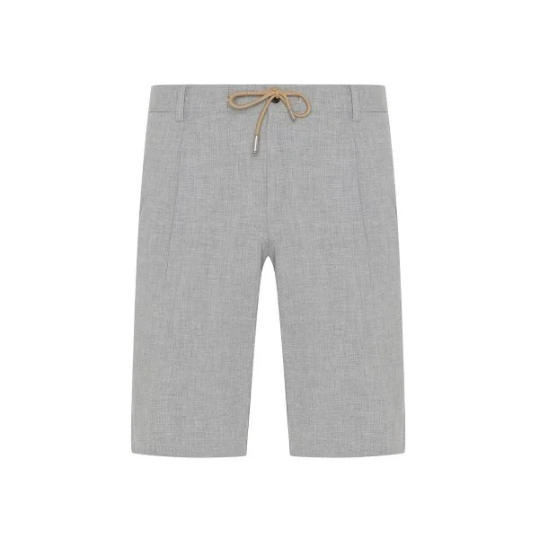 Hiltl Gray Sear Sucker Elastic Waist Cotton Bermuda - 1