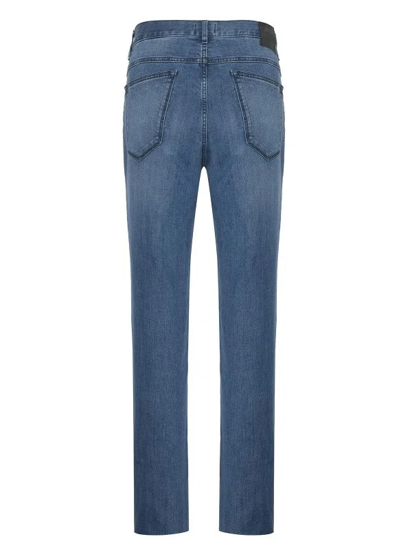 Hiltl Light Blue Washed Cotton Elastane 5 Pocket Regular Fit Denim Men's Trousers - 3