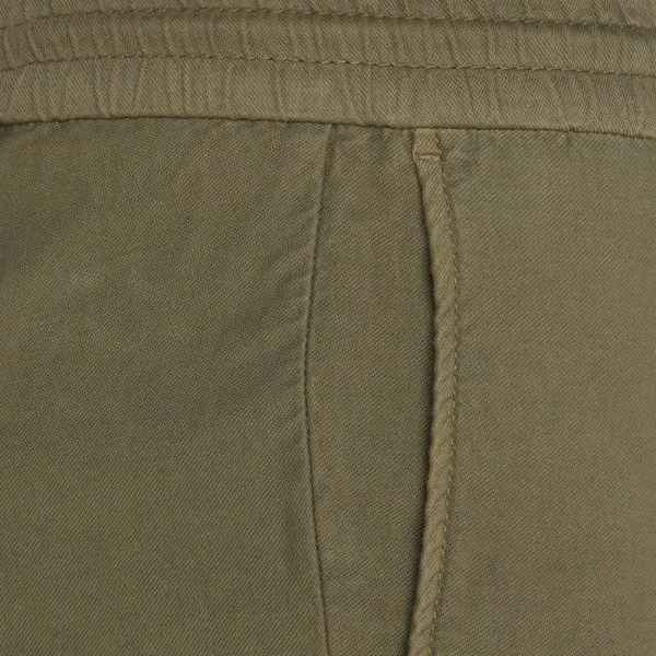 Hiltl Olive Green Vintage Elastic Waist Cotton Elastane Bermuda Shorts - 2