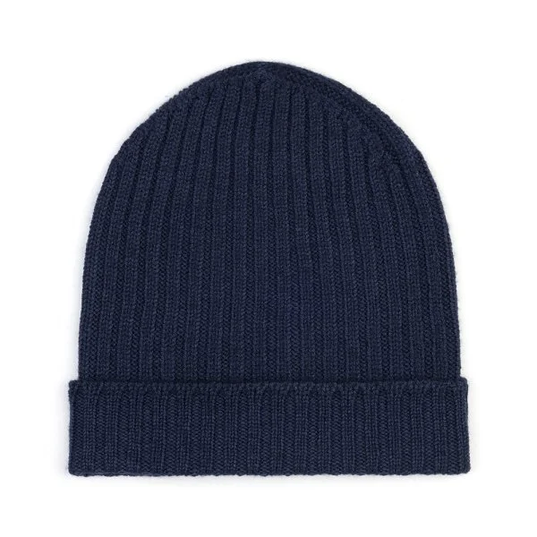La Fileria Navy Blue Knitted Wool Hat - 1
