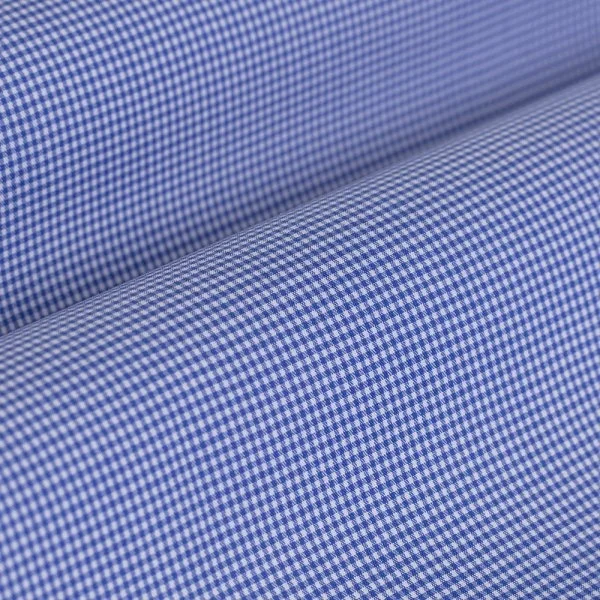 Non Iron Blue Checkered Button-Down Collar Tailor Fit Shirt with Germirli - 3