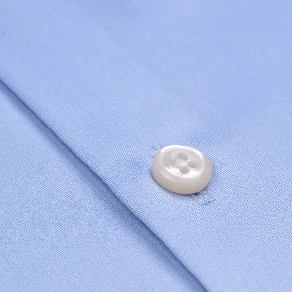 Germirli Non Iron Blue Satin Tailor Fit Italian Collar Shirt - 3