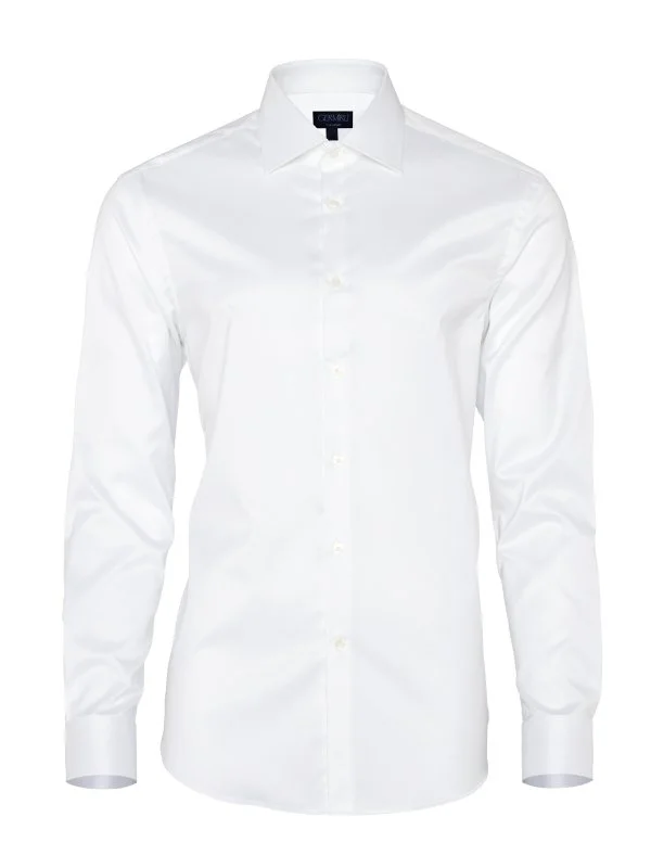Germirli Non Iron White Twill Tailor Fit Shirt - 1