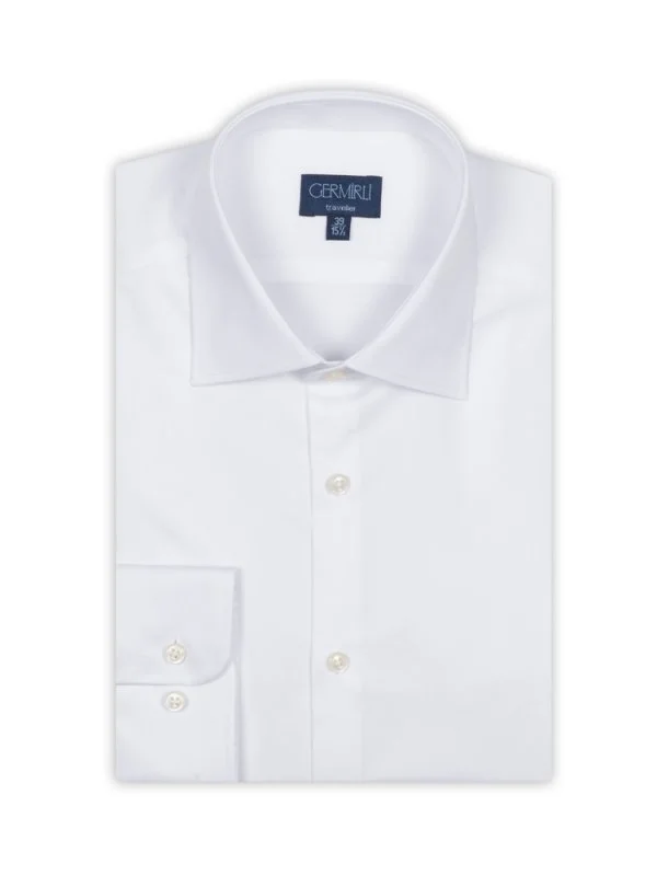 Germirli Non Iron White Twill Tailor Fit Shirt - 2