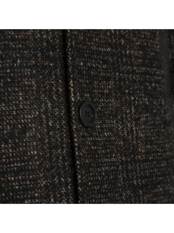 Sartoria Latorre Brown Melange Detachable Hooded Wool Men's Coat - 3
