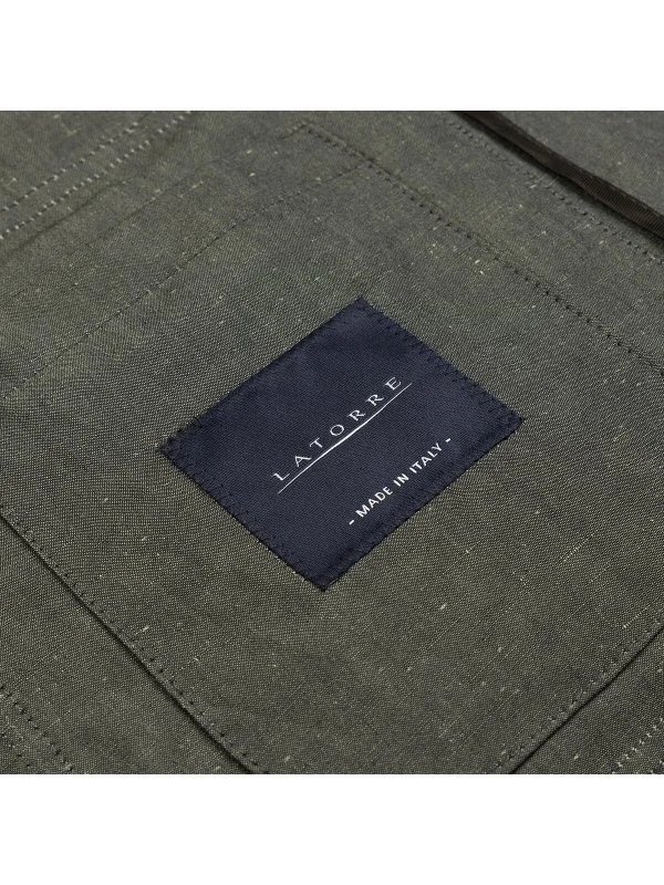 Sartoria Latorre Green Linen Cotton Half Lining Field Jacket - 2