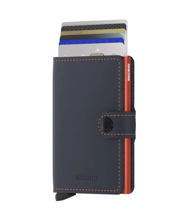 Secrid Miniwallet Matte Night Blue Orange Wallet - 2