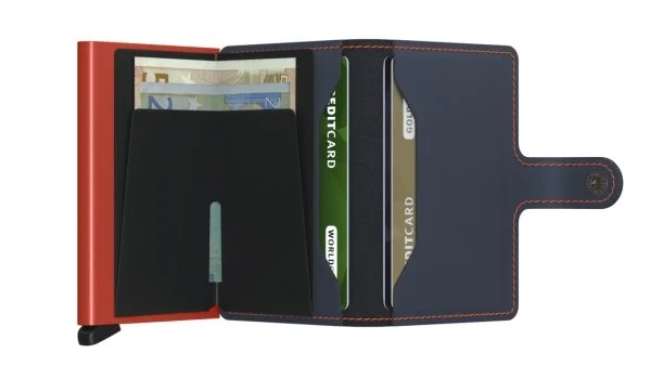 Secrid Miniwallet Matte Night Blue Orange Wallet - 3